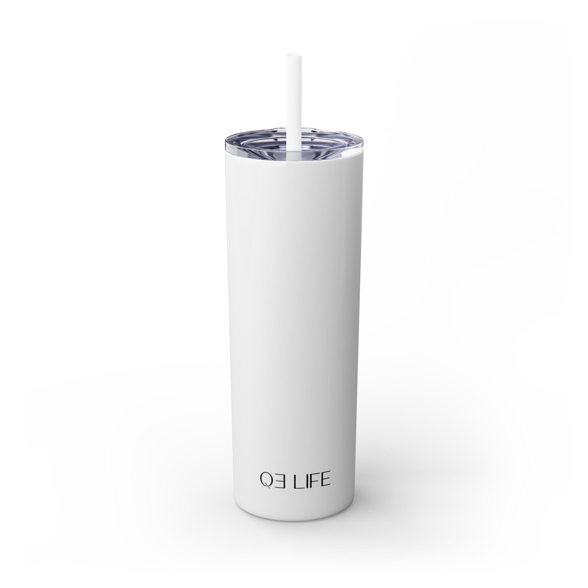 QE Life Skinny Tumbler with Straw, 20oz